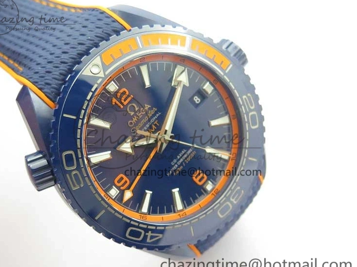 0521 Planet Ocean 45.5mm Big Blue Real Ceramic VSF 1:1 Best Edition on Blue Rubber Strap A8906 Super Clone Unique 7896